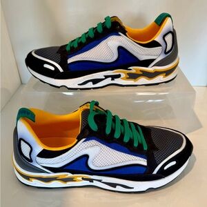 NEW Sandro Flame Royal Blue, Yellow and Green Designer Sneakers